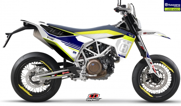 Husqvarna 701 Dekor &#039;Lines - Blau-Gelb&#039;