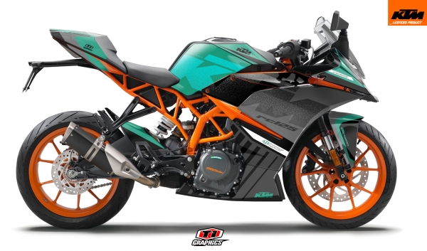 KTM RC 125 / 390 Dekor &#039;Square - Türkis&#039;