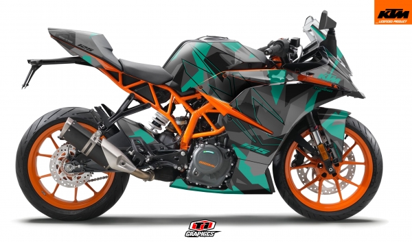 KTM RC 125 / 390 Dekor &#039;Camo - Türkis&#039;